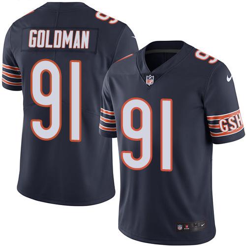 2019 men Chicago Bears 91 Goldman blue Nike Vapor Untouchable Limited NFL Jersey style 2